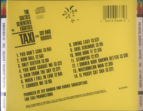 Sly & Robbie : The Sixties, Seventies + Eighties = Taxi (CD, Album, Comp, RE, Jew)