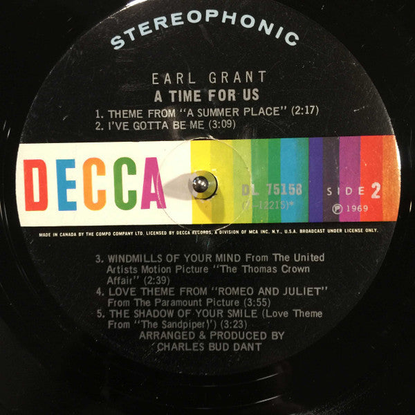 Earl Grant : A Time For Us (LP, Album)
