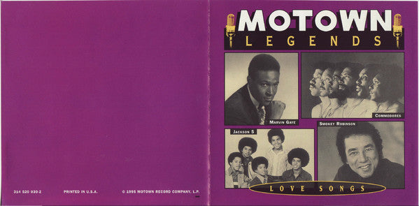 Various : Motown Legends: Love Songs (CD, Comp)