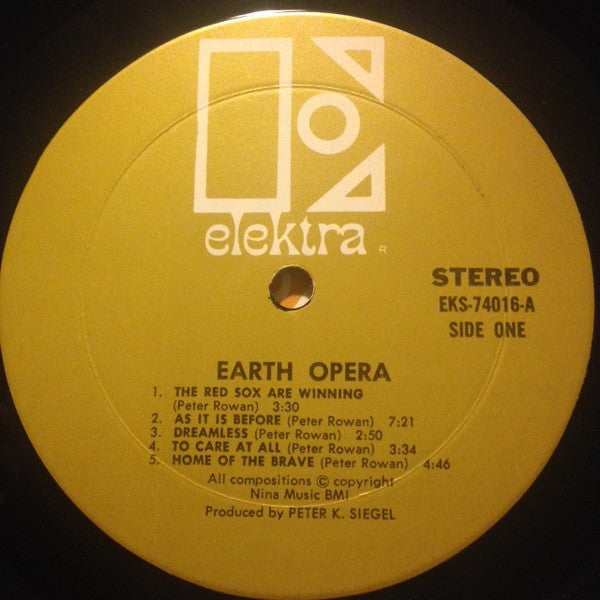 Earth Opera : Earth Opera (LP, Album, Mon)