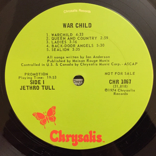 Jethro Tull : War Child (LP, Album, Promo)