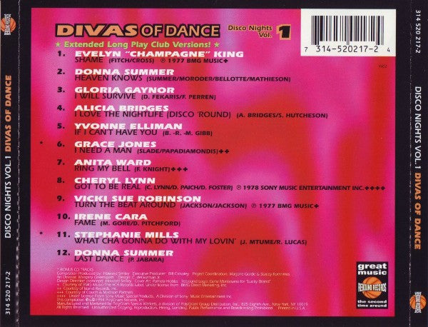 Various : Divas Of Dance (Disco Nights Vol. 1) (CD, Comp)