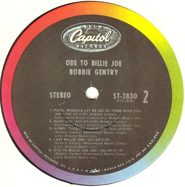 Bobbie Gentry : Ode To Billie Joe (LP, Album, M/Print, Jac)