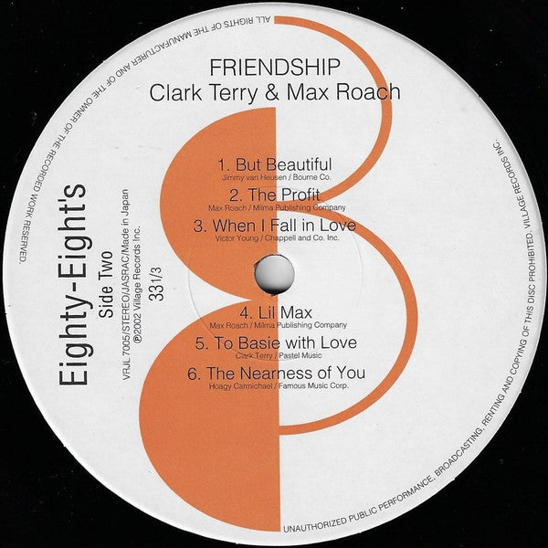 Clark Terry & Max Roach : Friendship (LP, Album)