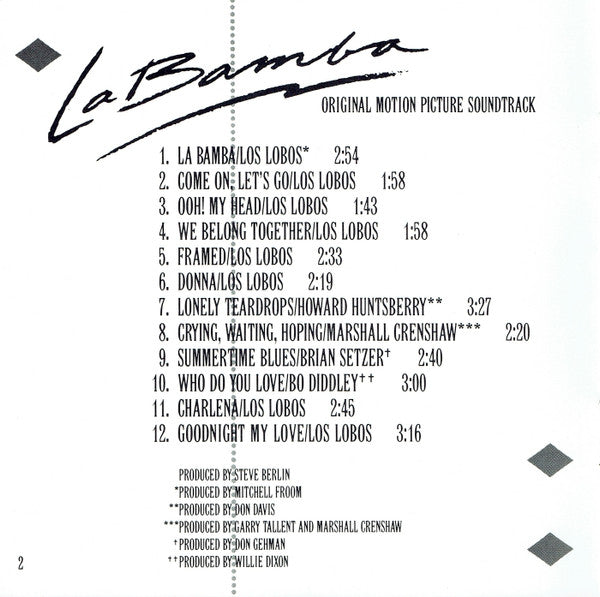 Various : La Bamba (Original Motion Picture Soundtrack) (CD, Album, Comp, Club)