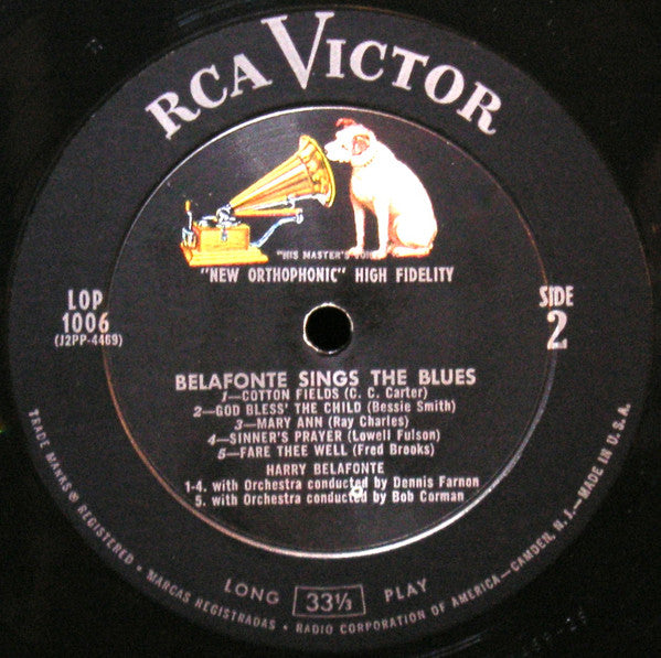 Harry Belafonte : Belafonte Sings The Blues (LP, Album, Mono, Roc)