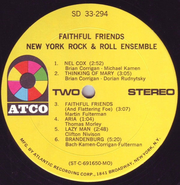 New York Rock & Roll Ensemble* : Faithful Friends (LP, Album, Mon)