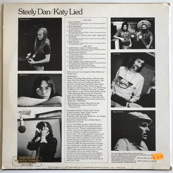 Steely Dan : Katy Lied (LP, Album, RE, Glo)