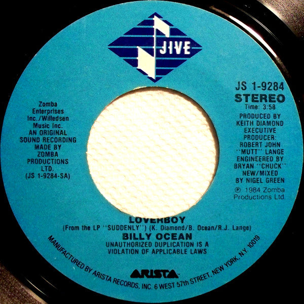 Billy Ocean : Loverboy (7", Single, Styrene, Ind)