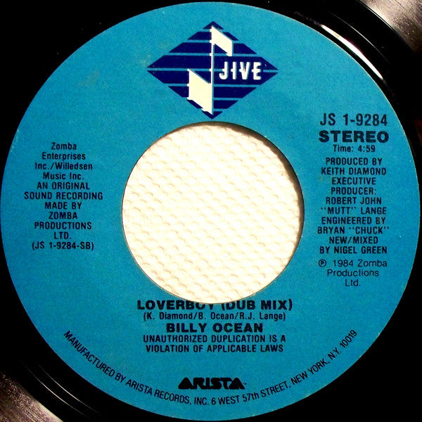 Billy Ocean : Loverboy (7", Single, Styrene, Ind)
