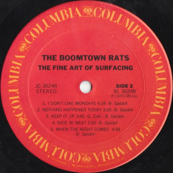 The Boomtown Rats : The Fine Art Of Surfacing (LP, Album, San)