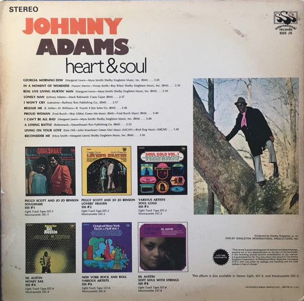 Johnny Adams : Heart & Soul (LP, Album, Ter)