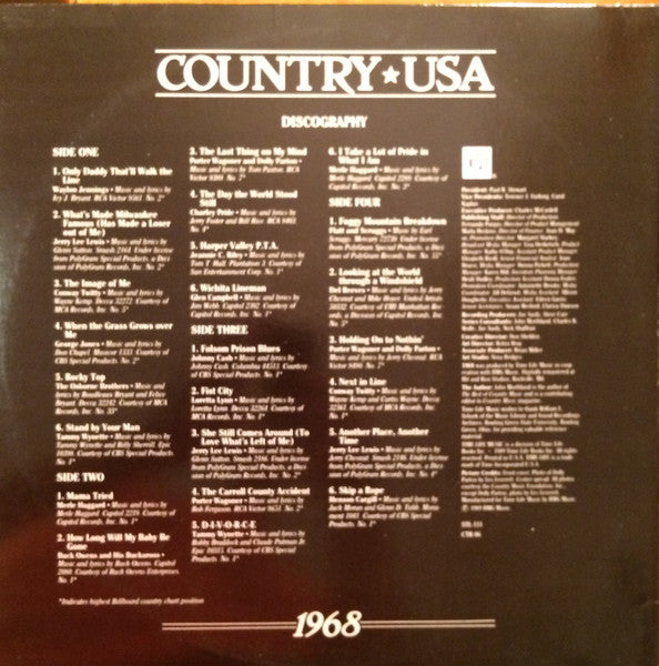 Various : Country USA 1968 (2xLP, Comp)