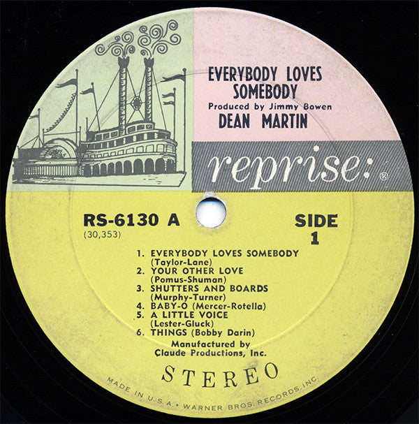 Dean Martin : Everybody Loves Somebody (LP, Album, Comp, Pit)