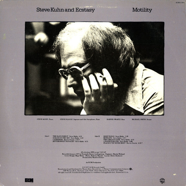 Steve Kuhn And Ecstasy : Motility (LP, Album, RE)