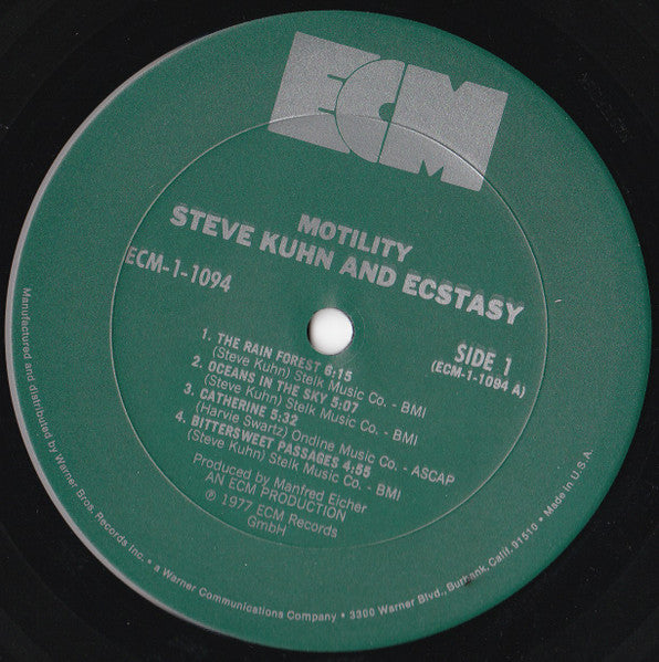 Steve Kuhn And Ecstasy : Motility (LP, Album, RE)