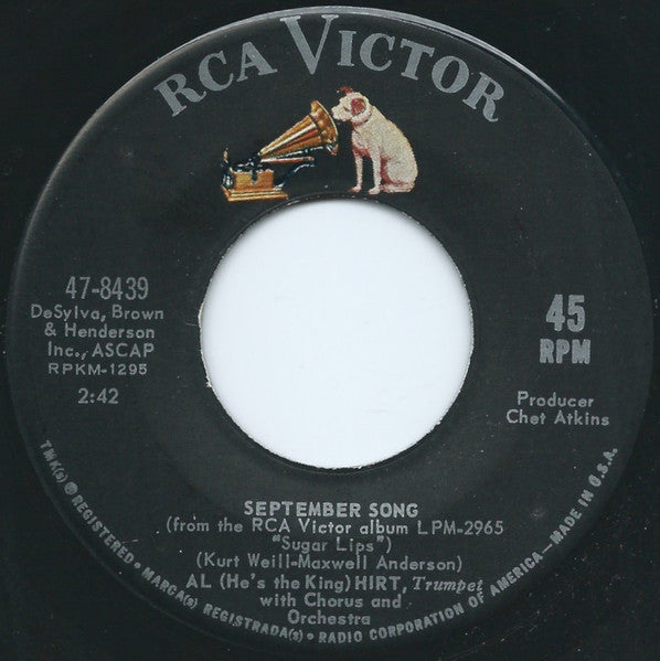 Al (He's The King) Hirt* : September Song / Up Above My Head (I Hear Music In The Air) (7")