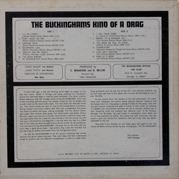 The Buckinghams : Kind Of A Drag (LP, Album)