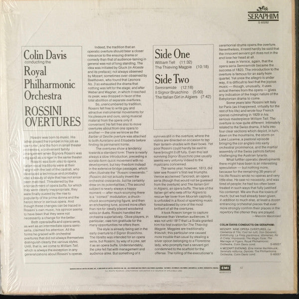 Rossini* - Royal Philharmonic Orchestra / Colin Davis* : Rossini Overtures (LP)