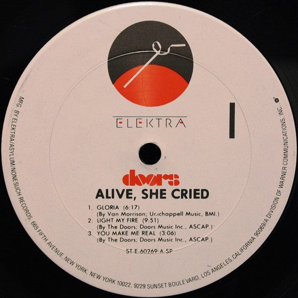 The Doors : Alive, She Cried (LP, Album, Club, Col)