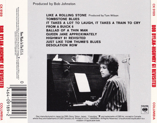 Bob Dylan : Highway 61 Revisited (CD, Album, RE, RP)