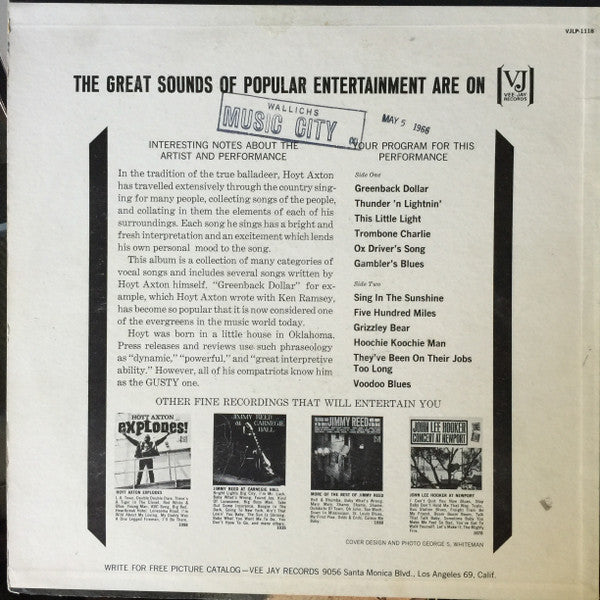 Hoyt Axton : The Best Of Hoyt Axton (LP, Comp, Mono)
