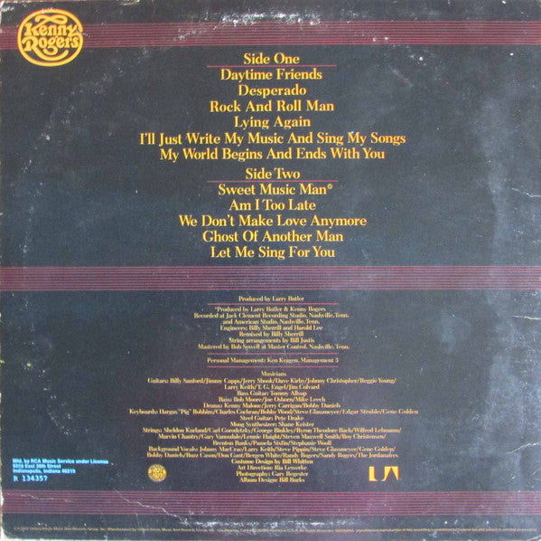Kenny Rogers : Daytime Friends (LP, Album, Club, Ind)