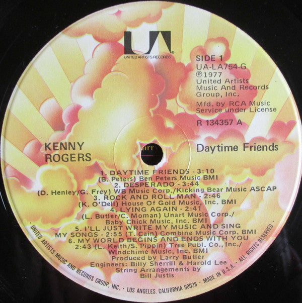 Kenny Rogers : Daytime Friends (LP, Album, Club, Ind)