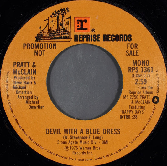 Pratt & McClain : Devil With A Blue Dress  (7", Mono, Promo)
