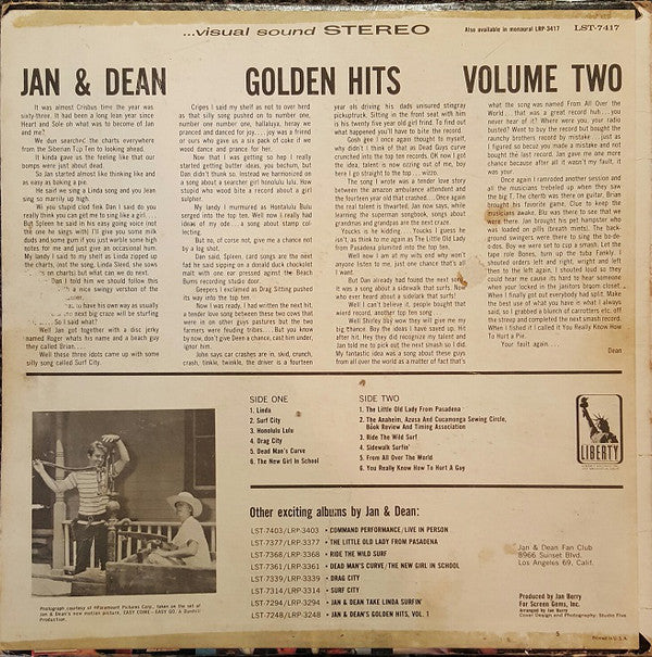 Jan & Dean : Jan & Dean Golden Hits Volume 2 (LP, Comp)