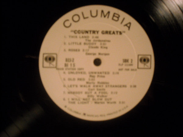Various : Country Greats (LP, Album, Mono, Promo, Smplr)