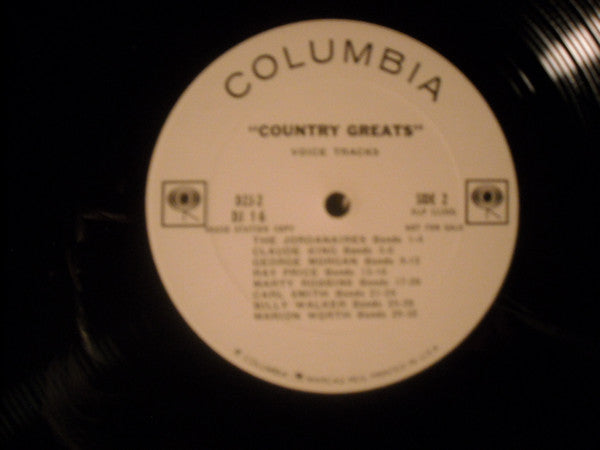 Various : Country Greats (LP, Album, Mono, Promo, Smplr)