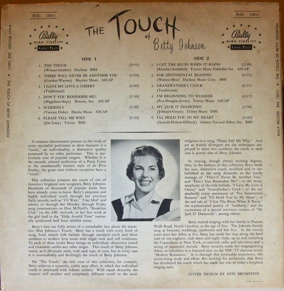 Betty Johnson : The Touch of Betty Johnson (LP, Album, Mono)