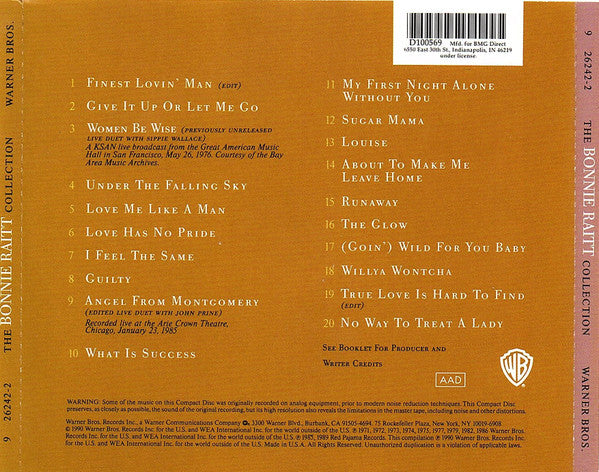 Bonnie Raitt : The Bonnie Raitt Collection (CD, Comp, Club, RP)