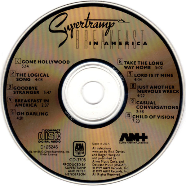 Supertramp : Breakfast In America (CD, Album, Club, RE, DDI)