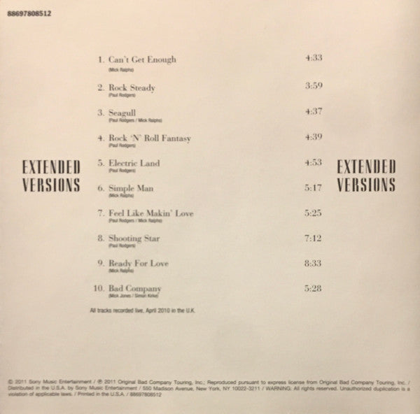 Bad Company (3) : Extended Versions (CD, Album)