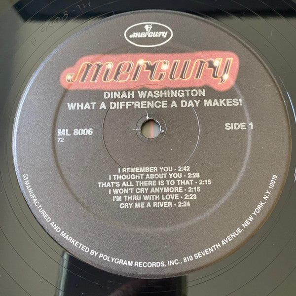 Dinah Washington : What A Diff'rence A Day Makes! (LP, Album, RE)