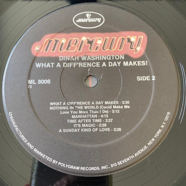 Dinah Washington : What A Diff'rence A Day Makes! (LP, Album, RE)