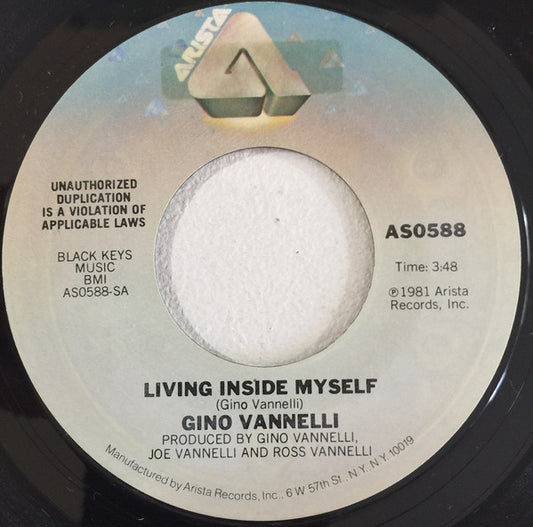 Gino Vannelli : Living Inside Myself (7", Single)