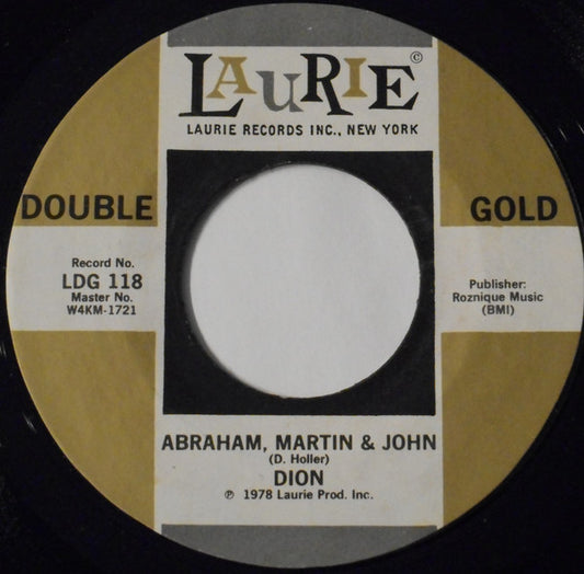 Dion (3) : Abraham, Martin & John / From Both Sides Now (7", Single, RE)