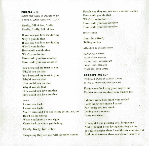 Carmen Lundy : Self Portrait (XRCD, Album, RM)