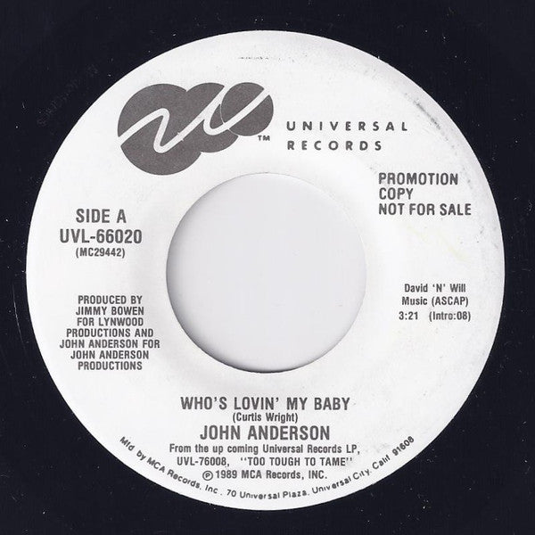 John Anderson (3) : Who's Lovin' My Baby (7", Promo)