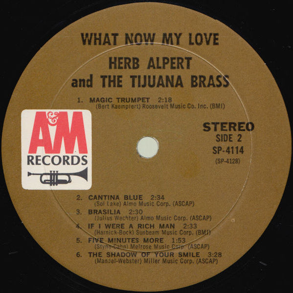 Herb Alpert & The Tijuana Brass : What Now My Love (LP, Album, Mon)