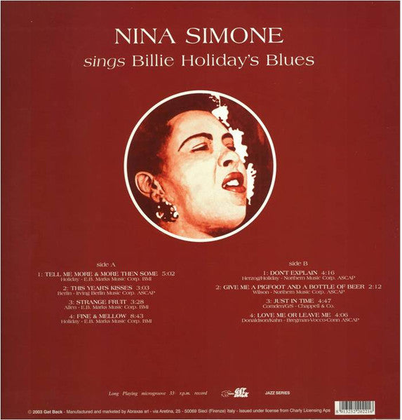 Nina Simone : Sings Billie Holiday's Blues (LP, Album, RE, 180)