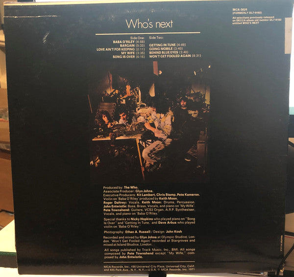 The Who : Who's Next (LP, Album, RE, Glo)