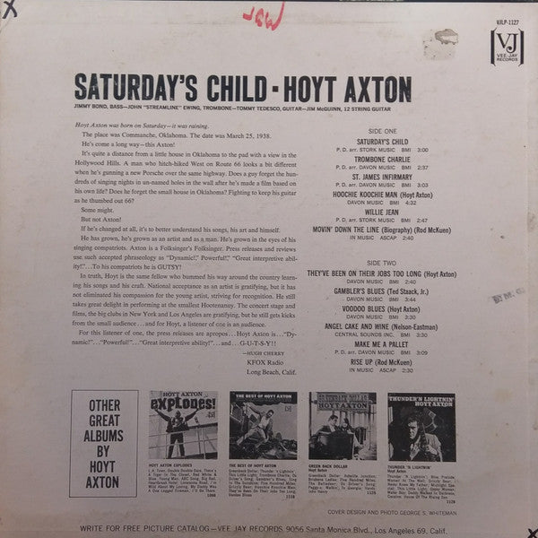 Hoyt Axton : Saturday's Child (LP, Album, Mono)