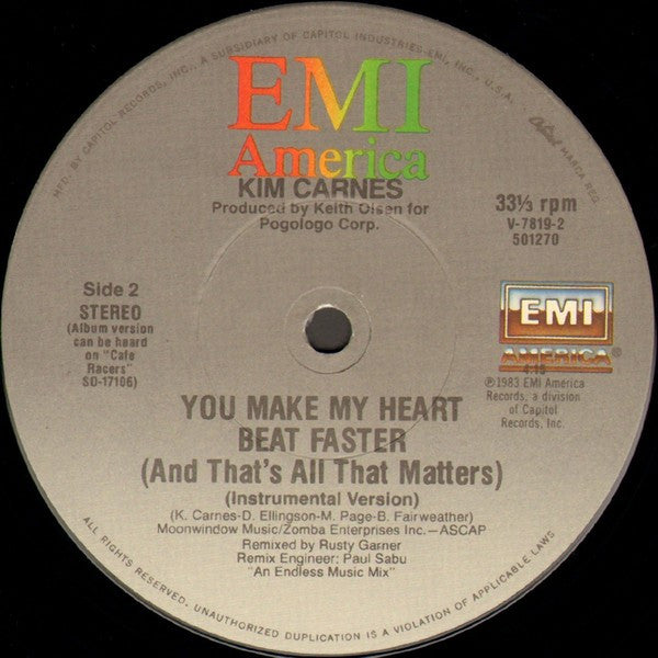 Kim Carnes : You Make My Heart Beat Faster (And That's All That Matters) (12", Single)