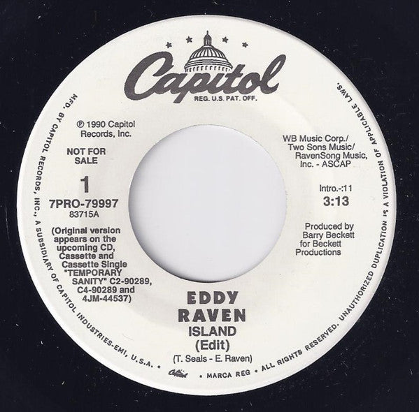 Eddy Raven : Island (Edit) (7", Promo)