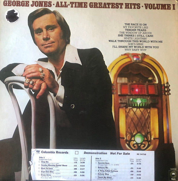 George Jones (2) : All-Time Greatest Hits Volume I (LP, Album, Promo)