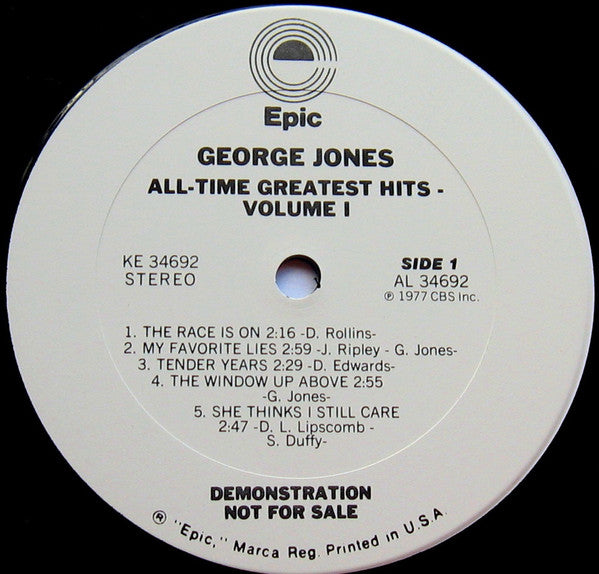 George Jones (2) : All-Time Greatest Hits Volume I (LP, Album, Promo)